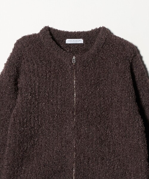 A DAY IN THE LIFE UNITED ARROWS（アデイインザライフユナイテッドアローズ）の「カールフェザー ジップカーディガン ‐ウォッシャブル‐ ＜A DAY IN THE LIFE＞（ニット/セーター・レディース・ブラック/ダークブラウン・FREE）」の13枚目の写真