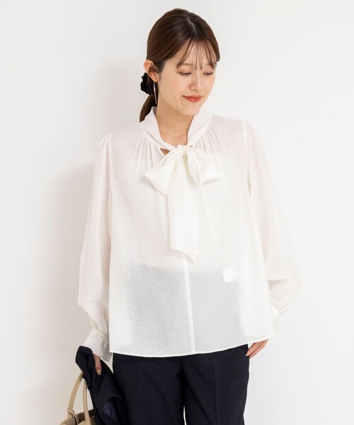 値下げ❣️新品未使用❣️ ノーリーズ ＊3way ボウタイシアーブラウス＊ ノーリーズ NOLLEY'S シアーボウタイ2WAYブラウス （ブラック