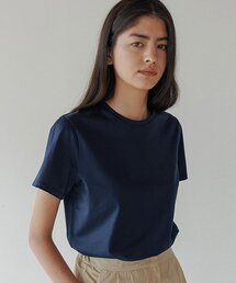 supima silket cotton top-navy
