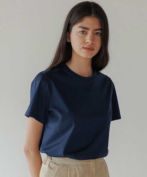 LINGSEOUL(リングソウル)の「supima silket cotton top-navy(Tシャツ/カットソー・レディース・その他・SMALL/MEDIUM)」の2枚目の写真