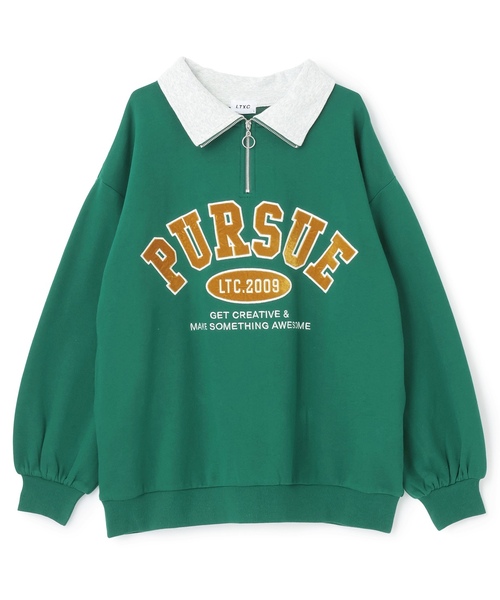 LOVETOXIC（ラブトキシック）の「【LTXC】【綿100％】裏起毛ハーフジップスウェット（スウェット・キッズ・ブラック/ホワイト系その他/グリーン・L:160cm/M:150cm/S:140cm/130cm）」の14枚目の写真