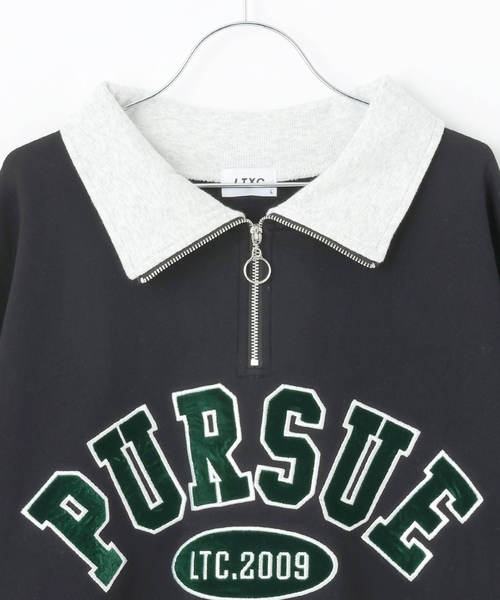 LOVETOXIC（ラブトキシック）の「【LTXC】【綿100％】裏起毛ハーフジップスウェット（スウェット・キッズ・ブラック/ホワイト系その他/グリーン・L:160cm/M:150cm/S:140cm/130cm）」の17枚目の写真