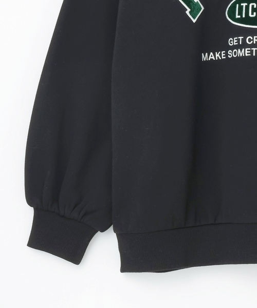 LOVETOXIC（ラブトキシック）の「【LTXC】【綿100％】裏起毛ハーフジップスウェット（スウェット・キッズ・ブラック/ホワイト系その他/グリーン・L:160cm/M:150cm/S:140cm/130cm）」の4枚目の写真