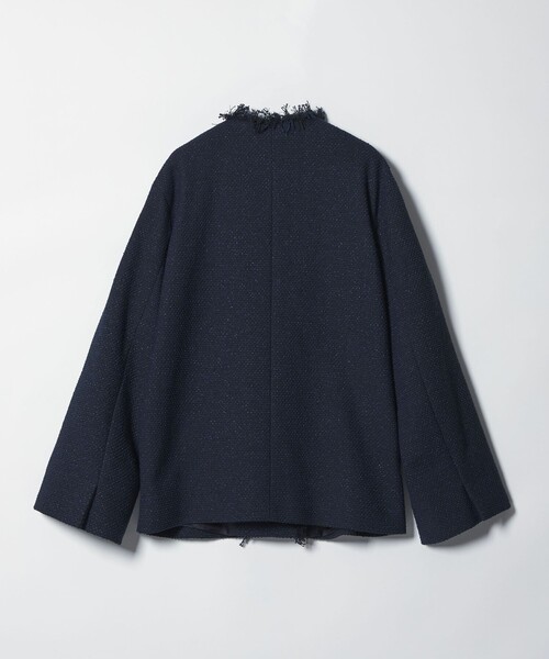 UNITED ARROWS（ユナイテッドアローズ）の「2トーン ツイードライク ノーカラー ジャケット（ノーカラージャケット・レディース・ブラック/ネイビー・40/38/36）」の22枚目の写真