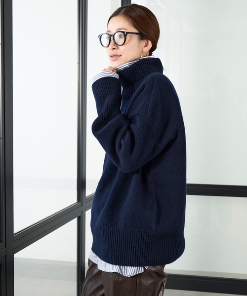 ISLAND TIDES(アイランドタイド)の「【ISLAND TIDES】別注-ハイネックニット(ニット/セーター・レディース・イエロー/ベージュ/ダークネイビー/ピンク・FREE)」の12枚目の写真