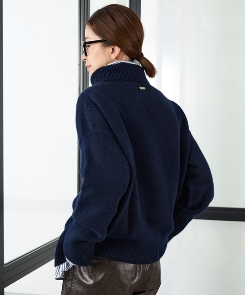 ISLAND TIDES(アイランドタイド)の「【ISLAND TIDES】別注-ハイネックニット(ニット/セーター・レディース・イエロー/ベージュ/ダークネイビー/ピンク・FREE)」の13枚目の写真