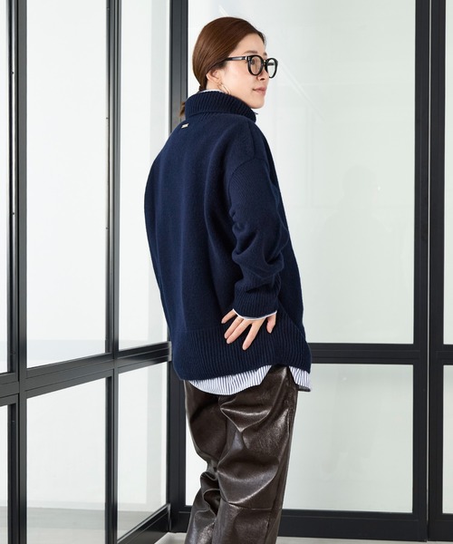 ISLAND TIDES(アイランドタイド)の「【ISLAND TIDES】別注-ハイネックニット(ニット/セーター・レディース・イエロー/ベージュ/ダークネイビー/ピンク・FREE)」の14枚目の写真