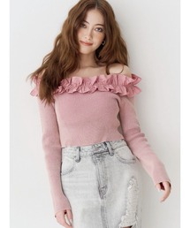 EVRIS | フリルピグメントニットトップス(ニット/セーター)