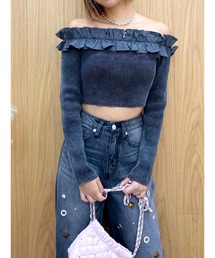 EVRIS | フリルピグメントニットトップス(ニット/セーター)