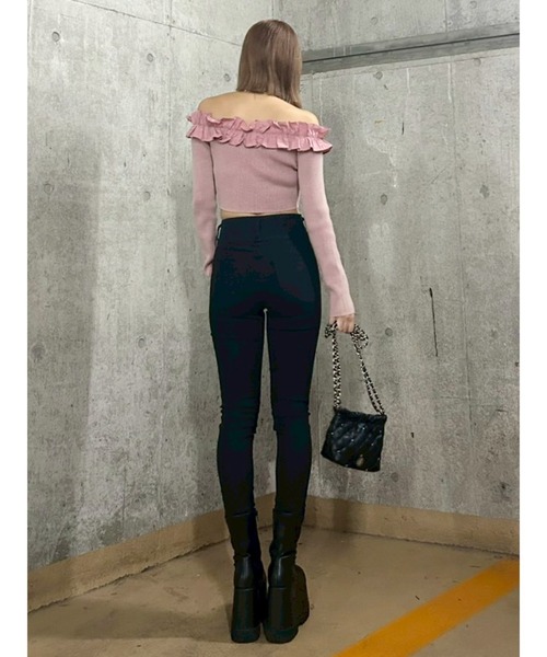 EVRIS(エヴリス)の「フリルピグメントニットトップス 春服(ニット/セーター・レディース・ブルー/ブラック/ベージュ/ピンク・FREE)」の20枚目の写真