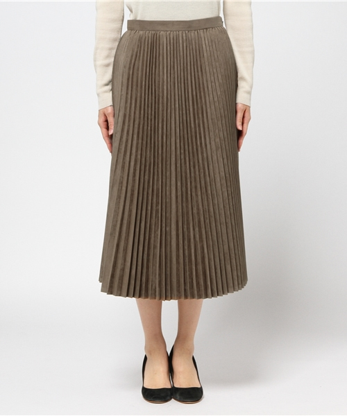 ELFORBR（エルフォーブル）の「フェイクスエードプリーツスカートⅡ（スカート・レディース・ブラウン/ベージュ/ターコイズブルー/サックスブルー・38/36）」の5枚目の写真