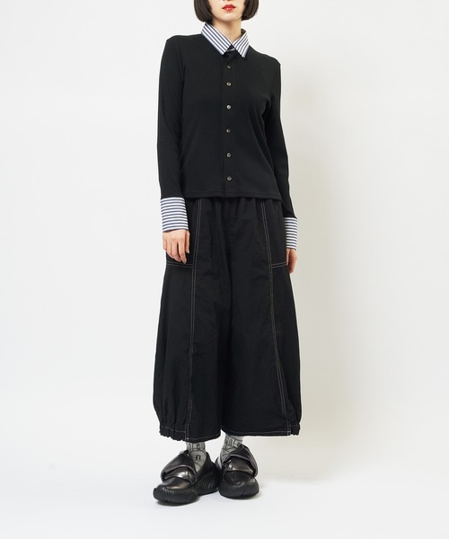 gomme（ゴム）の「シャツカラーカーディガン（カーディガン/ボレロ・レディース・ブラック/ネイビー・MEDIUM）」の3枚目の写真