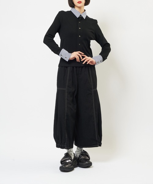 gomme（ゴム）の「シャツカラーカーディガン（カーディガン/ボレロ・レディース・ブラック/ネイビー・MEDIUM）」の4枚目の写真