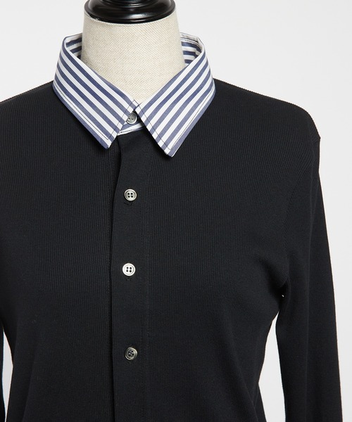 gomme（ゴム）の「シャツカラーカーディガン（カーディガン/ボレロ・レディース・ブラック/ネイビー・MEDIUM）」の15枚目の写真