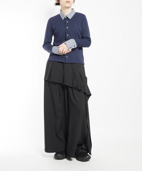 gomme（ゴム）の「シャツカラーカーディガン（カーディガン/ボレロ・レディース・ブラック/ネイビー・MEDIUM）」の7枚目の写真