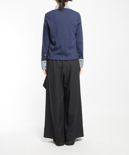 gomme（ゴム）の「シャツカラーカーディガン（カーディガン/ボレロ・レディース・ブラック/ネイビー・MEDIUM）」の8枚目の写真