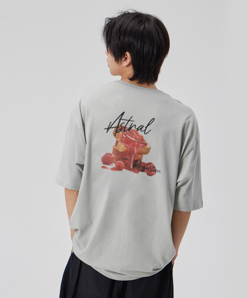ASTRAL PROJECTION（アストラルプロジェクション）の「[ラズベリージャム]コットンルーズフィット半袖Tシャツ_ダスティミント（Tシャツ/カットソー・メンズ・その他・MEDIUM/LARGE/X-LARGE/XX-LARGE）」の4枚目の写真