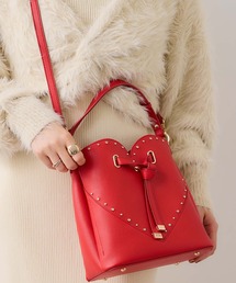 VIS | ラインストーン＆スタッズハートカットバッグ(ショルダーバッグ)