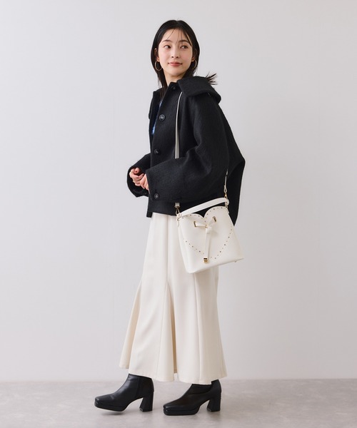 VIS（ビス）の「ラインストーン＆スタッズハートカットバッグ（ショルダーバッグ・レディース・レッド/オフホワイト/ブラック・FREE）」の20枚目の写真