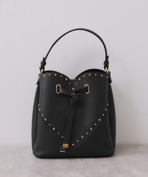 VIS（ビス）の「ラインストーン＆スタッズハートカットバッグ（ショルダーバッグ・レディース・レッド/オフホワイト/ブラック・FREE）」の9枚目の写真