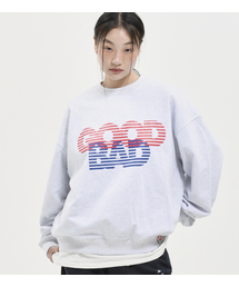 GOOD BAD PRINT CREWNECK L/GREY