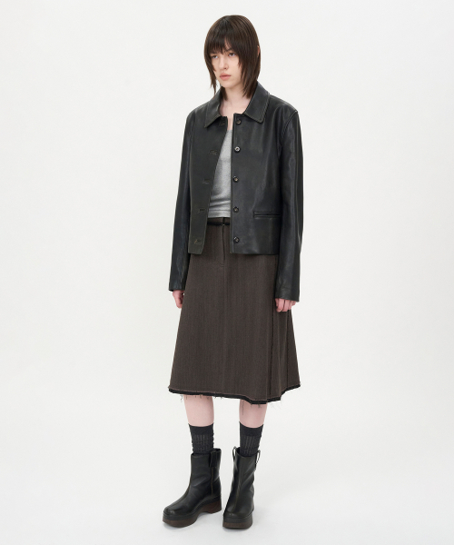 INSILENCE WOMEN(インサイレンスウーマン)の「ロー ディテール ウール スカート BROWN(スカート・レディース・その他・SMALL/MEDIUM/LARGE)」の5枚目の写真
