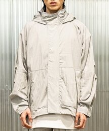MASSNOUN（マスノウン）の「ヒドゥンフードストリングシェルパーカー MSTJK004-MG（ナイロンジャケット）」