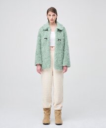 Buckle Fur Half Coat Mint