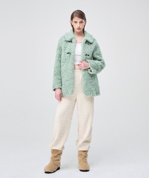 ETMON（エトモン）の「Buckle Fur Half Coat  Mint（ムートンコート・レディース・その他・FREE）」の2枚目の写真
