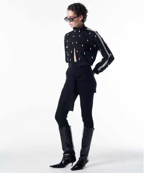 JOSE MOON（ジョゼムーン）の「FORMULE KNIT MINI SKIRT/フォーマルニットミニスカート（スカート・レディース・グレー/ブラック・FREE）」の7枚目の写真