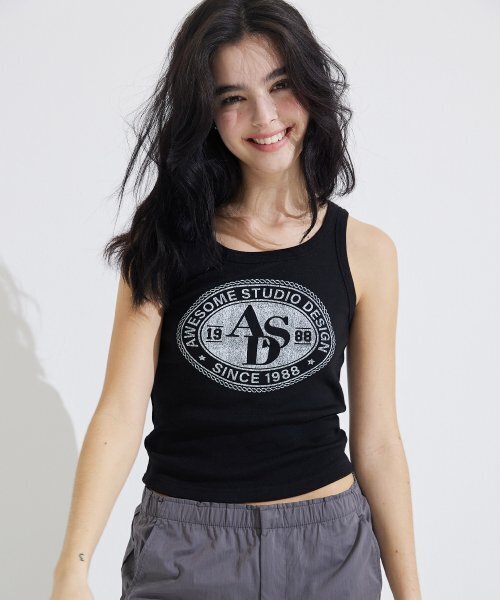 AWESOME STUDIO(オーサムスタジオ)の「サークルシンボルスリーブレスタップブラック(Tシャツ/カットソー・レディース・その他・FREE)」の3枚目の写真