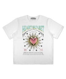 ハートサンセットグラフィックTシャツ_ホワイト（ミント）