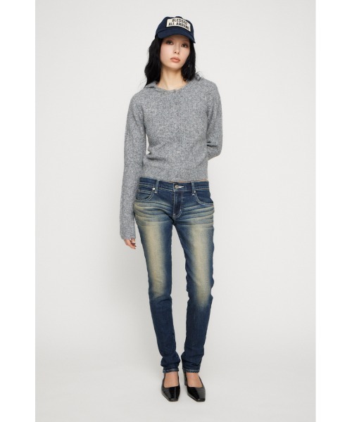 LAGUA GEM(ラグアジェム)の「CROPPED HOODIE KNIT カーディガン(カーディガン/ボレロ・レディース・ライトイエロー/杢グレー/ブラック・FREE)」の16枚目の写真