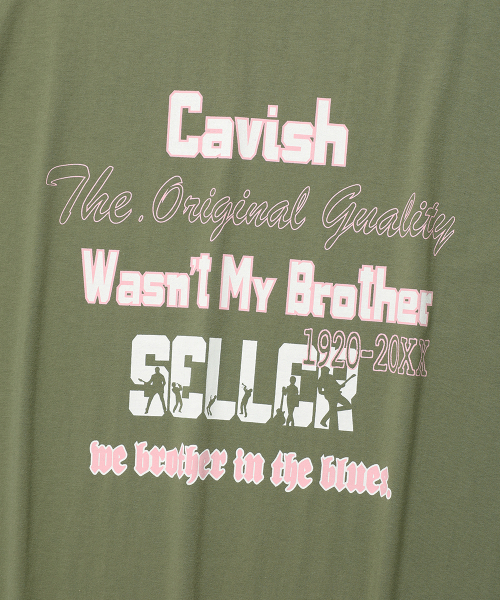 Cavish(カビシ)の「BROTHERS SS TEE GREEN(CV2EMUT502A)(Tシャツ/カットソー・レディース・グリーン・SMALL/MEDIUM/LARGE/X-LARGE)」の4枚目の写真