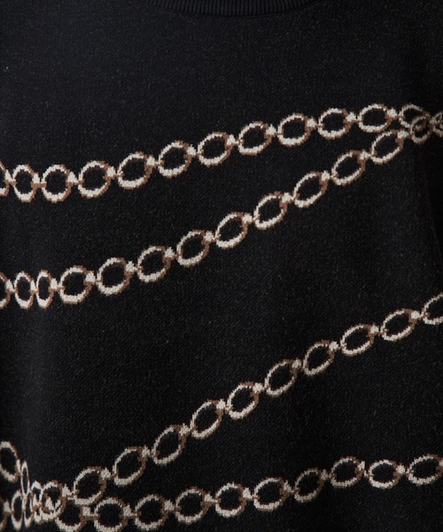 Lui's（ルイス）の「チェーン柄ジャガードPO（ニット/セーター・メンズ・グレー/ブラック/ホワイト・S/M）」の16枚目の写真