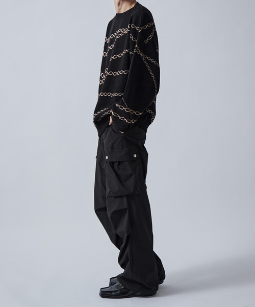 Lui's（ルイス）の「チェーン柄ジャガードPO（ニット/セーター・メンズ・グレー/ブラック/ホワイト・S/M）」の20枚目の写真