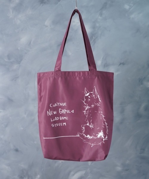 NOIZY(ノイジー)の「Graphic Tote Bag / グラフィック 猫 ワンポイント イラスト プリント トートバッグ(トートバッグ・レディース・グレー/ブラック系その他5/ラベンダー/パープル/ブラック系その他4/ブラック系その他3/サックスブルー/ブラウン系その他/ブラック系その他2/ブラック・ONE SIZE)」の7枚目の写真