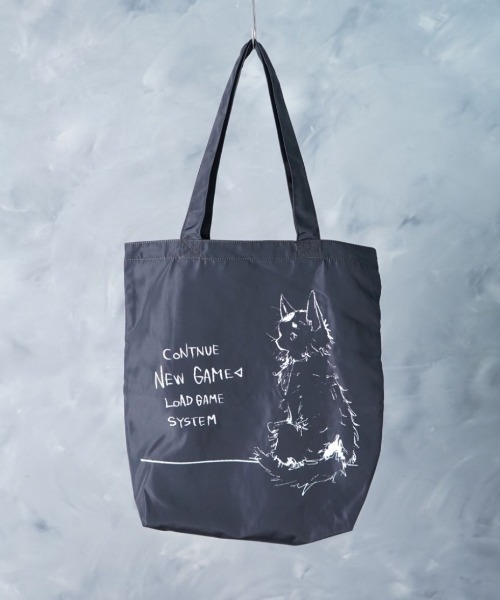 NOIZY(ノイジー)の「Graphic Tote Bag / グラフィック 猫 ワンポイント イラスト プリント トートバッグ(トートバッグ・レディース・グレー/ブラック系その他5/ラベンダー/パープル/ブラック系その他4/ブラック系その他3/サックスブルー/ブラウン系その他/ブラック系その他2/ブラック・ONE SIZE)」の1枚目の写真