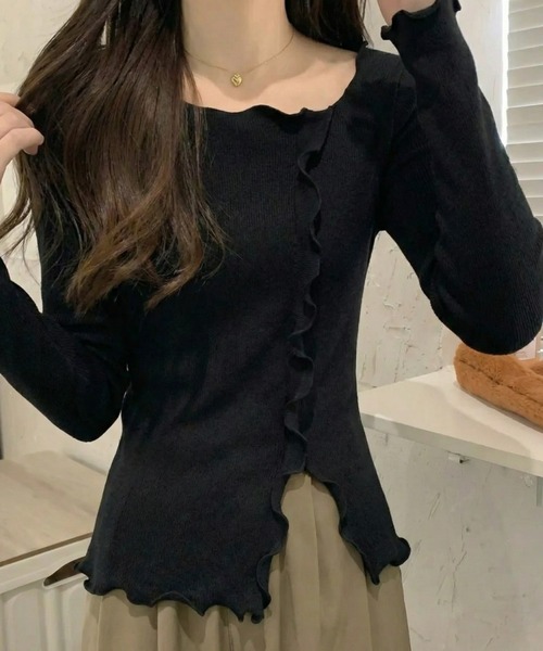 cammie(キャミー)の「メロートップス(Tシャツ/カットソー・レディース・ベージュ/アイボリー/ブラック・F)」の10枚目の写真
