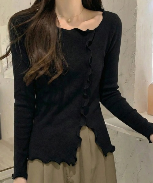 cammie(キャミー)の「メロートップス(Tシャツ/カットソー・レディース・ベージュ/アイボリー/ブラック・F)」の9枚目の写真