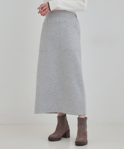 SHOO・LA・RUE（シューラルー）の「【セットアップ可/S-LL/なめらかタッチ】ベイカーナロースカート（スカート・レディース・ネイビー/グレー・04/03/02/01）」の3枚目の写真