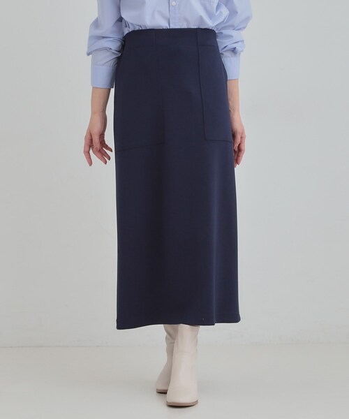 SHOO・LA・RUE（シューラルー）の「【セットアップ可/S-LL/なめらかタッチ】ベイカーナロースカート（スカート・レディース・ネイビー/グレー・04/03/02/01）」の7枚目の写真