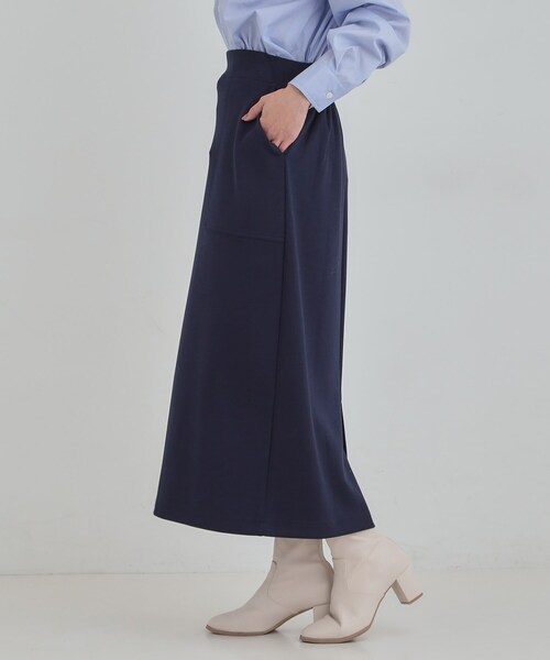 SHOO・LA・RUE（シューラルー）の「【セットアップ可/S-LL/なめらかタッチ】ベイカーナロースカート（スカート・レディース・ネイビー/グレー・04/03/02/01）」の8枚目の写真