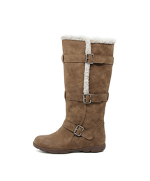 Ember 0034. Belted Fur Boots - 2colors