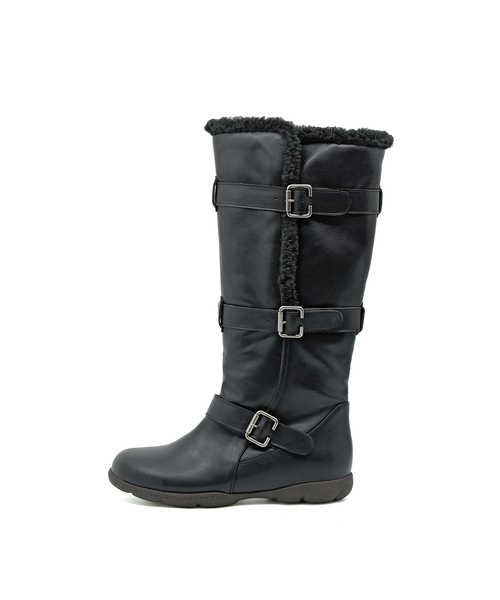 FOGGY MOODY(ポギムディ)の「Ember 0034. Belted Fur Boots - 2colors(ブーツ・レディース・ブラック/ブラウン・25cm/22.5cm/23cm/23.5cm/24cm/24.5cm)」の2枚目の写真