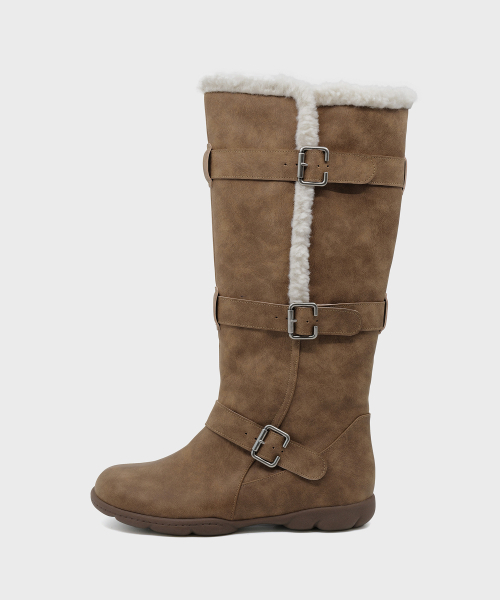 FOGGY MOODY(ポギムディ)の「Ember 0034. Belted Fur Boots - 2colors(ブーツ・レディース・ブラック/ブラウン・25cm/22.5cm/23cm/23.5cm/24cm/24.5cm)」の3枚目の写真