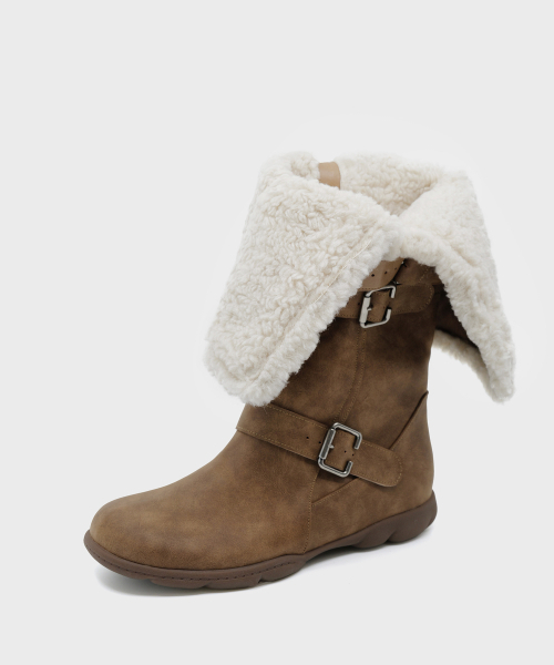FOGGY MOODY(ポギムディ)の「Ember 0034. Belted Fur Boots - 2colors(ブーツ・レディース・ブラック/ブラウン・25cm/22.5cm/23cm/23.5cm/24cm/24.5cm)」の4枚目の写真
