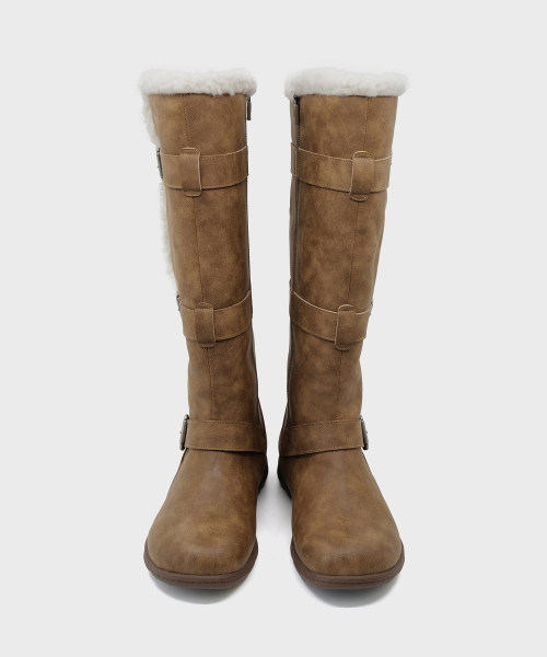 FOGGY MOODY(ポギムディ)の「Ember 0034. Belted Fur Boots - 2colors(ブーツ・レディース・ブラック/ブラウン・25cm/22.5cm/23cm/23.5cm/24cm/24.5cm)」の5枚目の写真