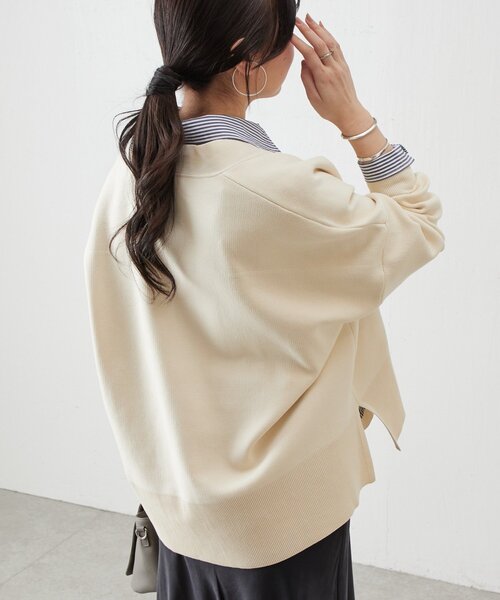 BEARDSLEY(ビアズリー)の「刺繍入りビッグカーディガン(カーディガン/ボレロ・レディース・アイボリー/ピンク/グリーン/ブラック・FREE)」の8枚目の写真