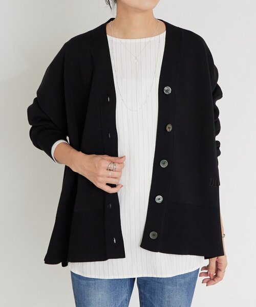 BEARDSLEY(ビアズリー)の「刺繍入りビッグカーディガン(カーディガン/ボレロ・レディース・アイボリー/ピンク/グリーン/ブラック・FREE)」の18枚目の写真